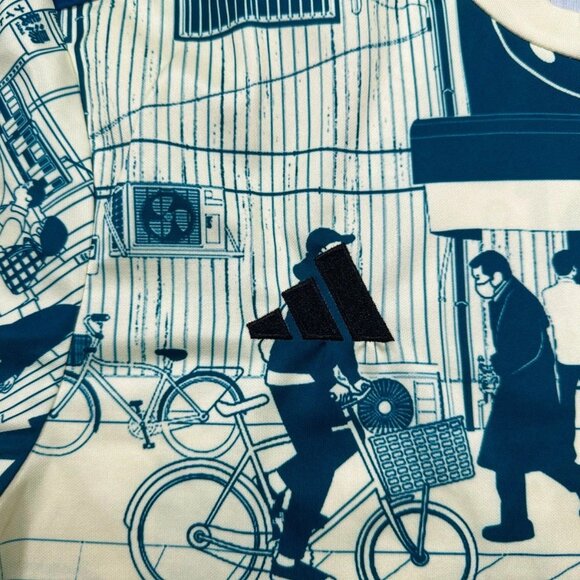 Adidas Japan JFA Tokyo Graphic Jersey 2XL Soccer Shirt 2023 Cityscape Slim Fit - Picture 6 of 8